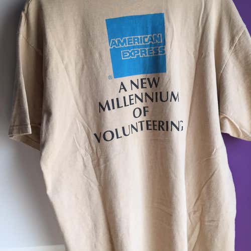 Vintage American Express Double Sided Graphics Size XL Banks Vtg Rare Shirt Adult