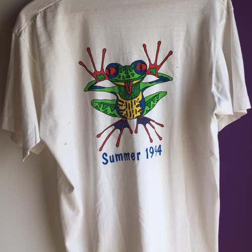 Vintage Camp Mikell Graphics Size L Frog Double Sided Pocket Shirt Adult