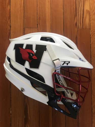 Wesleyan University Lacrosse Cascade R Helmet With Chrome Decals