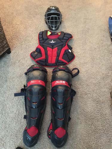 Pro Issue All Star System 7 Catcher's Combo Adult Navy/Red