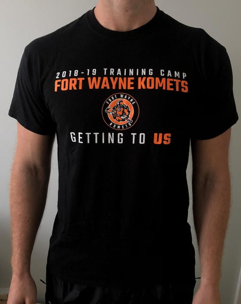 Fort Wayne Komets ECHL Hockey Training Camp Cotton Workout Shirt Large Black NEW