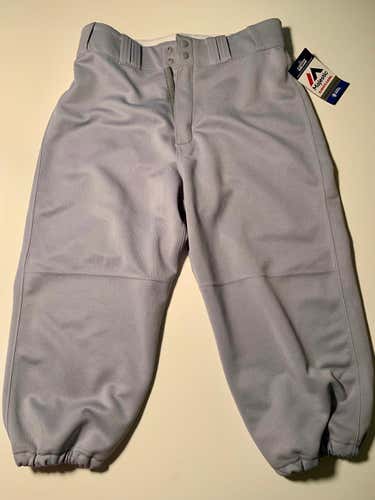 New Majestic Gray Baseball Pants Knickers 3/4 length Old School Style