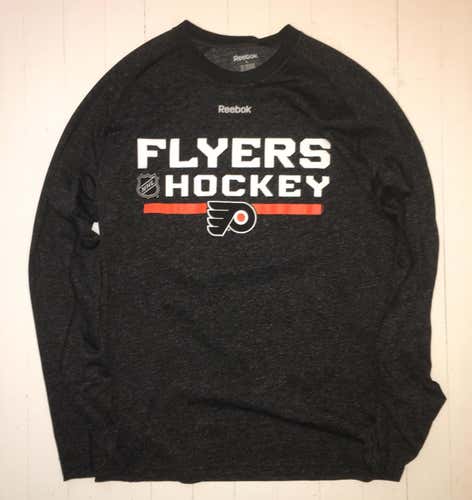 LAST ONE!!! NHL Philadelphia Flyers Reebok Black Shirt PlayDry Speedwick Senior Medium