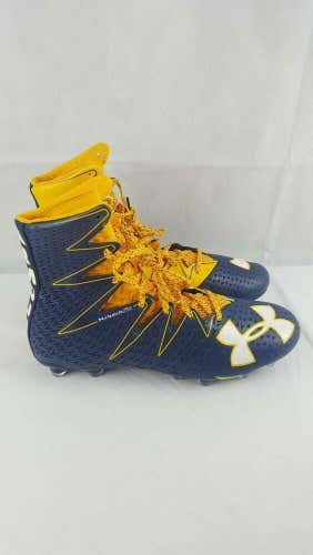 Under Armour New UA HIGHLIGHT Football Cleats Size 12 Blue Yellow 1269693-417