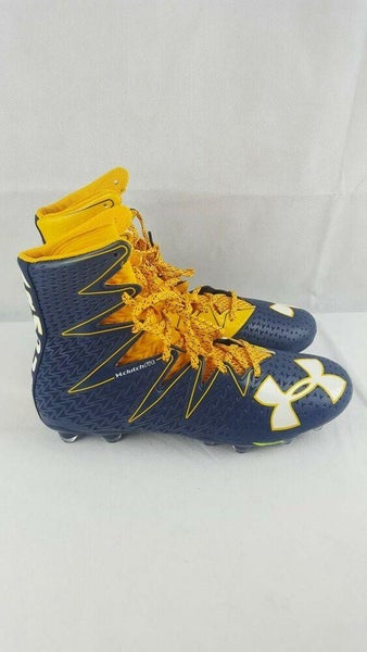 Under Armour New UA HIGHLIGHT Football Cleats Size 12 Blue Yellow 1269693-417