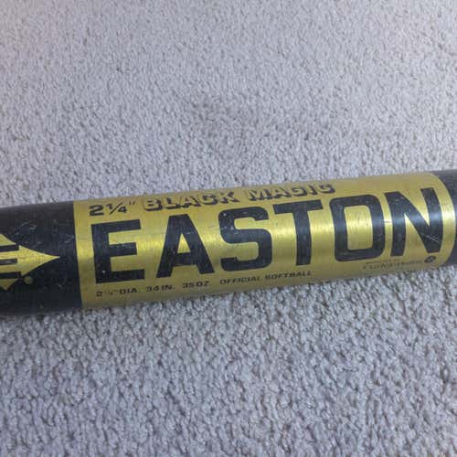 Vintage Easton Black Magic Official Softball Bat - 34”, 35oz, 2 1/4 DIa.