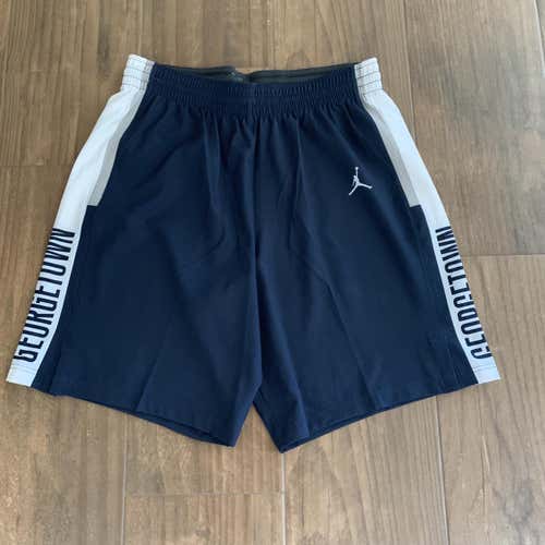 New Nike Georgetown Hoyas Jordan Basketball Shorts Navy Mens L