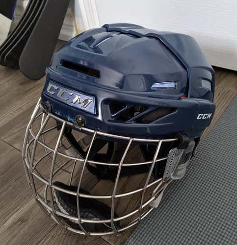 Used CCM Fitlite 3DS Navy Blue Medium Helmet
