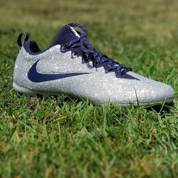 Nike Vapor Untouchable Pro Custom Football Cleats Silver Navy Size 10