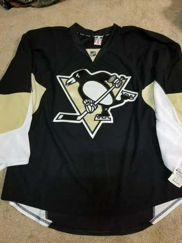 PITTSBURGH PENGUINS 2012 Black Reebok PRO Game GOALIE CUT Issued Jersey 58 NEW