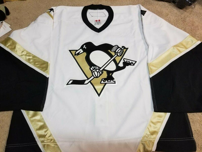 PITTSBURGH PENGUINS 2006 White Reebok PRO Game GOALIE CUT Issued Jersey 58 NEW