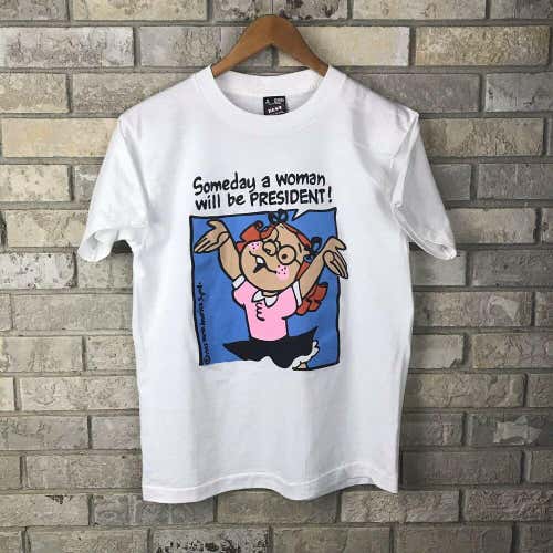 Rare Vtg 90s Medium Dennis The Menace Liberal Margaret Shirt Woman President OG