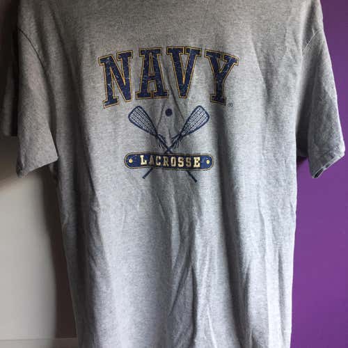NCAA Navy Lacrosse Size Large Sports Military Shirt Adult