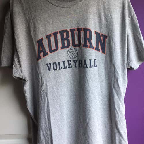 Auburn Volleyball Size XL Grey Graphics Ball Mvsports Shirt Adult