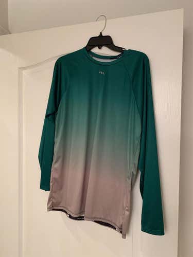 Lightening Wear Long Sleeve Green Faded Tan Shirt
