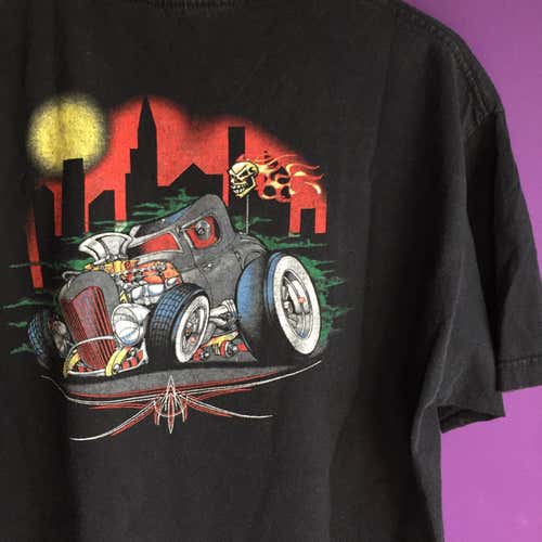 Warped Rods Car Size Large Graphics Oldschool Double Sided Shirt Adult