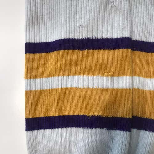 Senior Hockey Socks White/Purple/Yellow