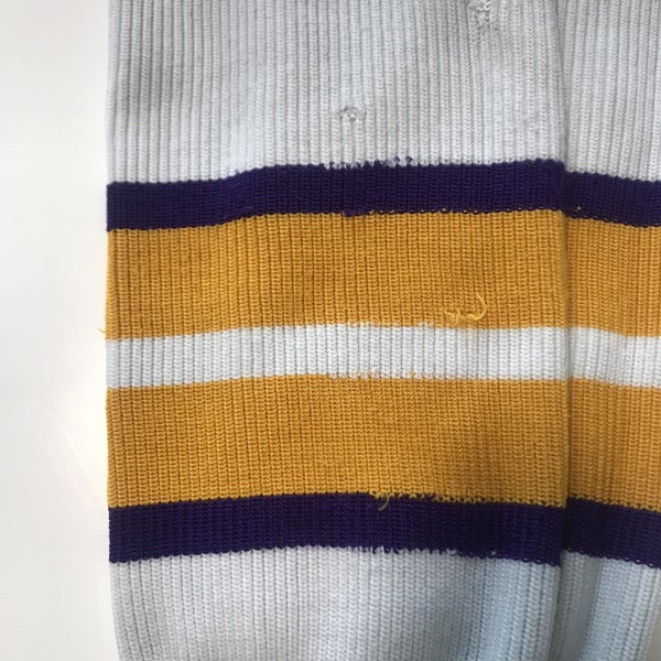 Senior Hockey Socks White/Purple/Yellow