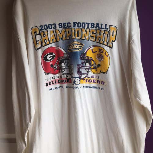 Vintage ‘03 SEC Championship UGA LSU Size XL  SEcShirt Adult