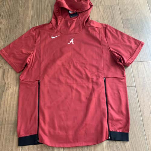 New Nike Alabama Crimson Tide Therma Short Sleeve Top Hoodie Mens L