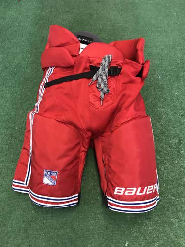 Team Issues New York Rangers Bauer Hockey Pants Senior Pro Stock Medium