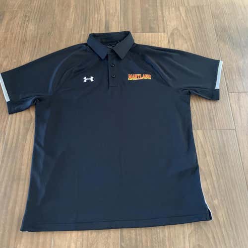 New Under Armour Maryland Terrapins Rival Polo Short Sleeve Mens L