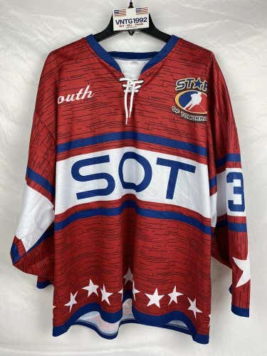 STARS OF TOMORROW Hockey League red Pullover Jersey Men's Size XL 30 South Rare