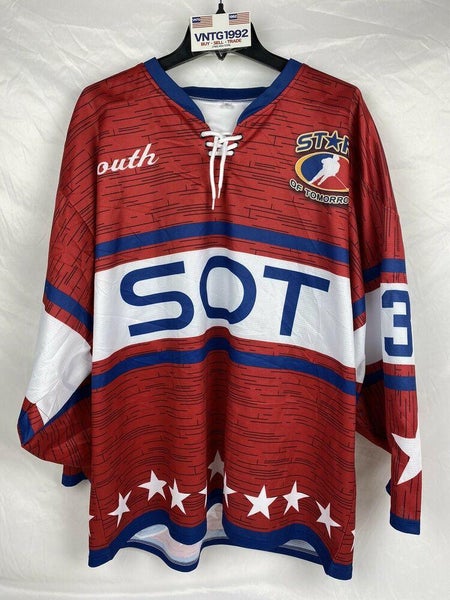 STARS OF TOMORROW Hockey League red Pullover Jersey Men's Size XL 30 South Rare