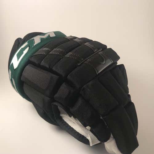 New Black W/ Green CCM HG96 Gloves Senior Pro Stock
