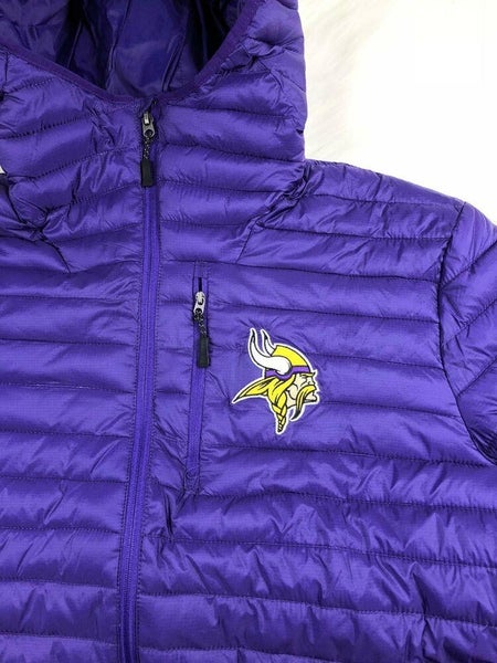 NFL Minnesota Vikings YOUTH Size 14-16 Quilted Full Zip Vest Jacket Purple