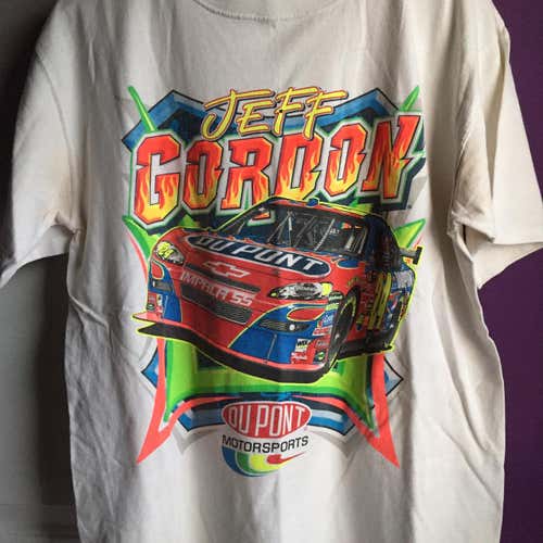 Nascar Jeff Gordon Size Large Double Sided Neon Graphics Racing Shirt Adult