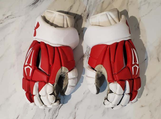 Under Armour Command Pro 2 Lacrosse Gloves - Size M 12" Red/White