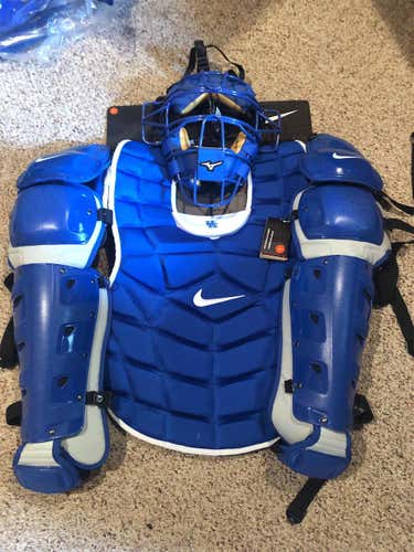 New Nike Royal White And Gray Catchers Set With Mizuno Mask