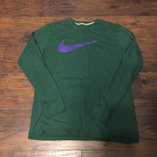 Nike Athletics Sportswear Purple Swoosh Green Long sleeve shirt size Large