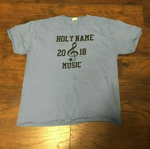 Holy Name High School Worcester, MA Music 2018 Short Sleeve Tee Shirt Blue Sz XL