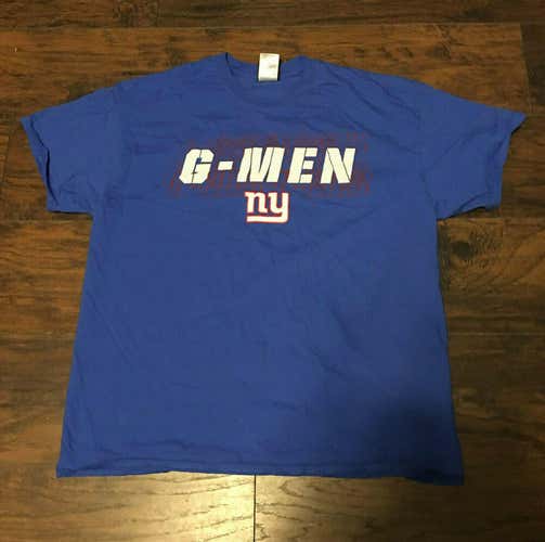 New York Giants "G-Men" slogan NFL Football Team Apparel Logo Tee Shirt Sz XL