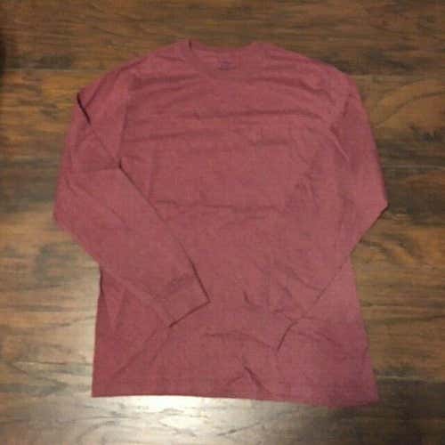 Jerzees Long Sleeve Maroon Basic Blank Solid Color Tee shirt sz Medium