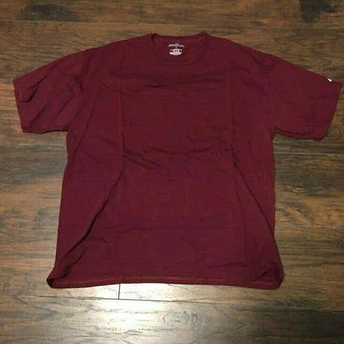 Russell Athletic Short Sleeve Maroon Blank Solid Color Tee shirt sz Large