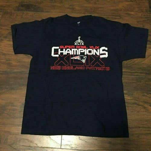 New England Patriots Super Bowl XLIX 49 NFL Champions short sleeve Shirt Sz Lg