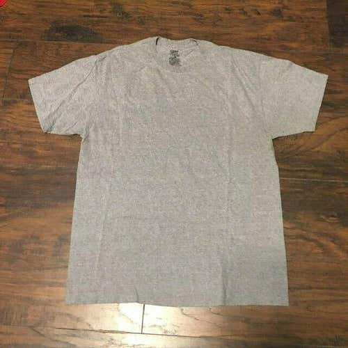 Hanes Gray Short Sleeve Blank Solid Color Tee shirt sz Large