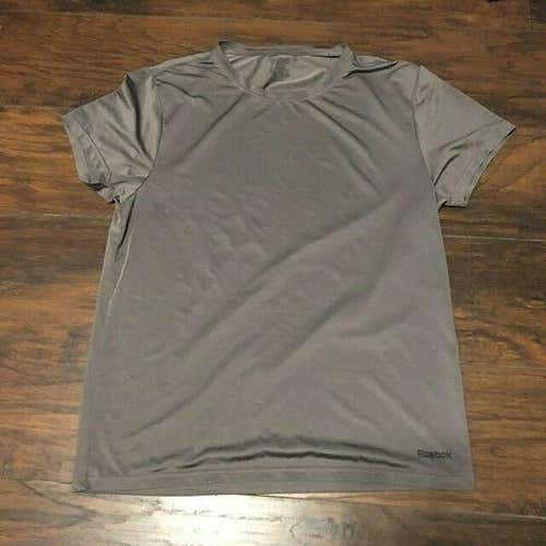 Reebok dark gray Play Dry workout small logo t-shirt Men's sz Large