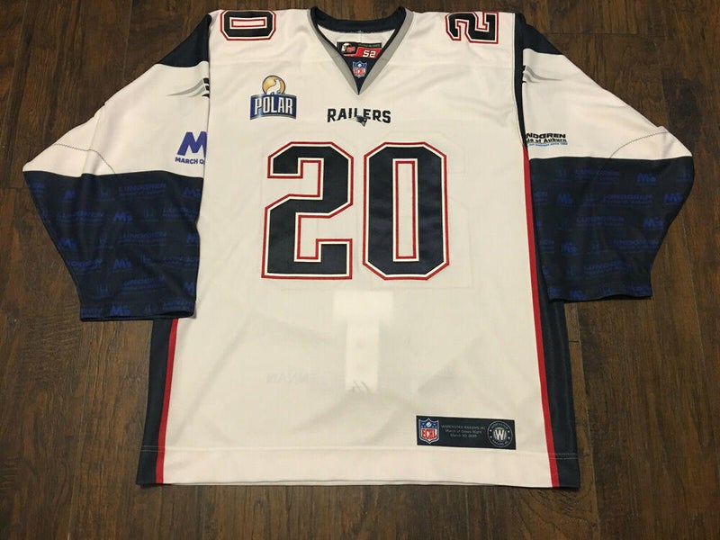 Pro David Quenneville Worcester Railers Ne Patriots Echl 18-19 Game Worn Jersey