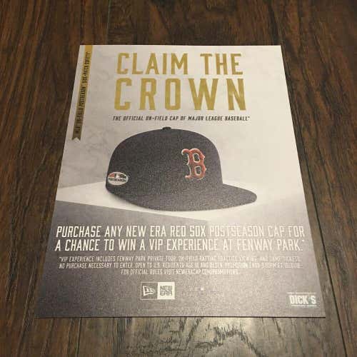 2018 Boston Red Sox Dicks Sporting Goods New Era Claim The Crown Contest Card
