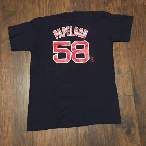 Jonathan Papelbon #58 Majestic Boston Red Sox Name and Number Tee Shirt size XL