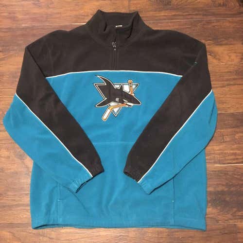 Worcester Sharks AHL  Minor League Hockey 1/4 Zip Pullover Fleece Jacket  Sz XL