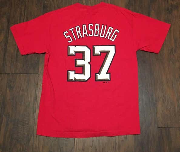 Stephen Strasburg #37 Washington Nationals Majestic MLB Team T-Shirt Size Medium
