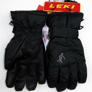 NEW $100 Leki Womens Scout Goatskin Leather Trigger S Ski Gloves Ladies Insulated Black