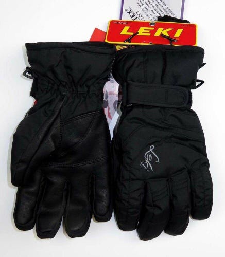 NEW $100 Leki Womens Scout Goatskin Leather Trigger S Ski Gloves Ladies Insulated Black
