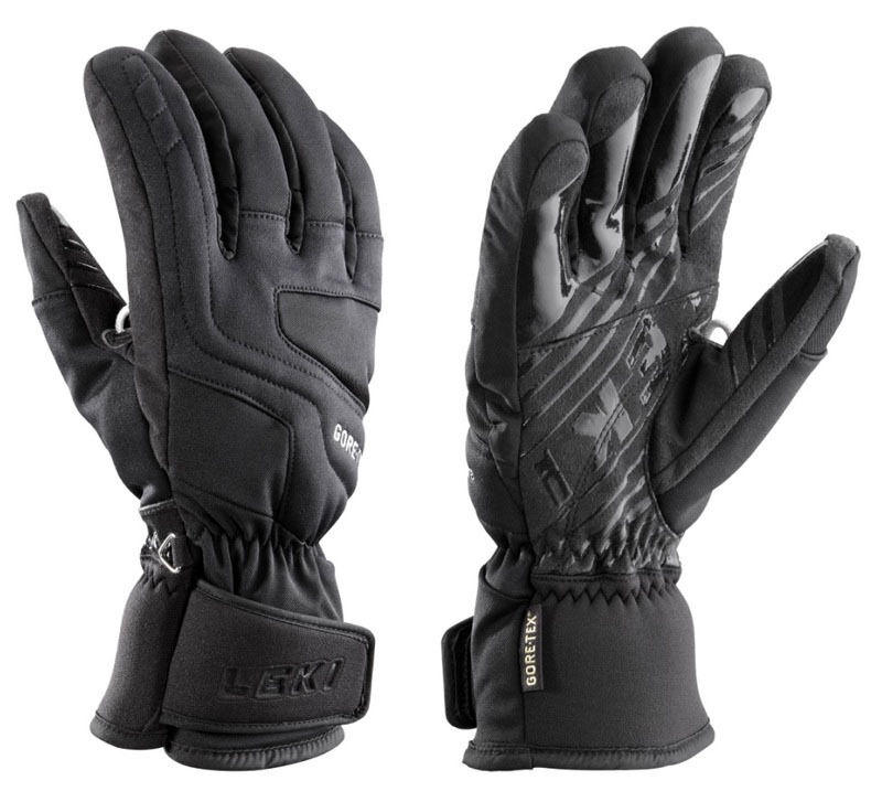 $80 Leki Womens Alpe Insulated Goretex Waterproof Ski Gloves Black Blue Ladies 