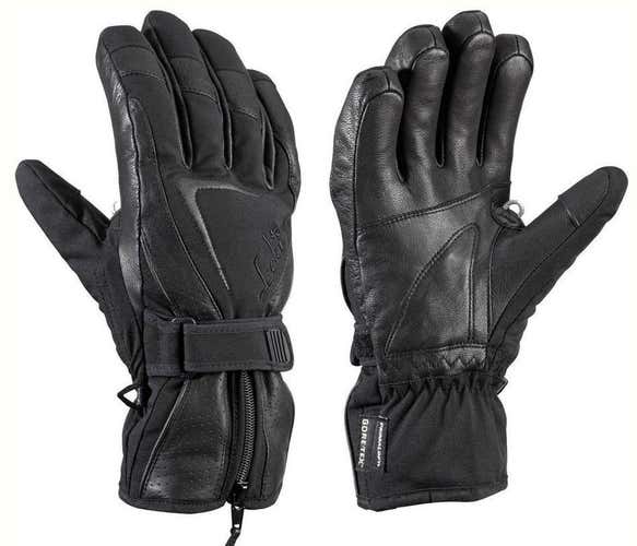 NEW $125 HIGH END Leki Womens Spirit Goatskin Leather Insulated Trigger S Goretex Ski Gloves Ladies
